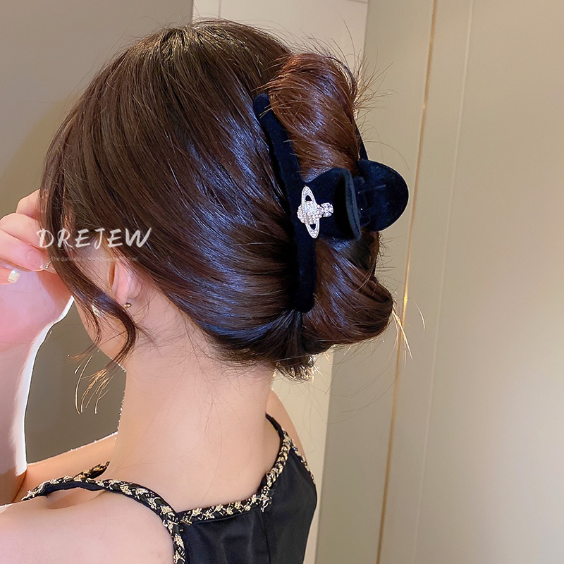 DREJEW Kẹp tóc đính kim cương giả phong cách thời trang Pháp