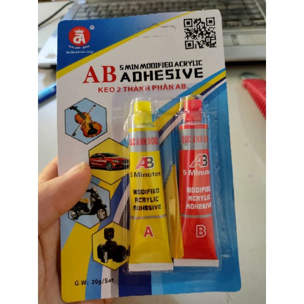 Vỉ keo AB 2 túyp 2 thành phần dán siêu chắc