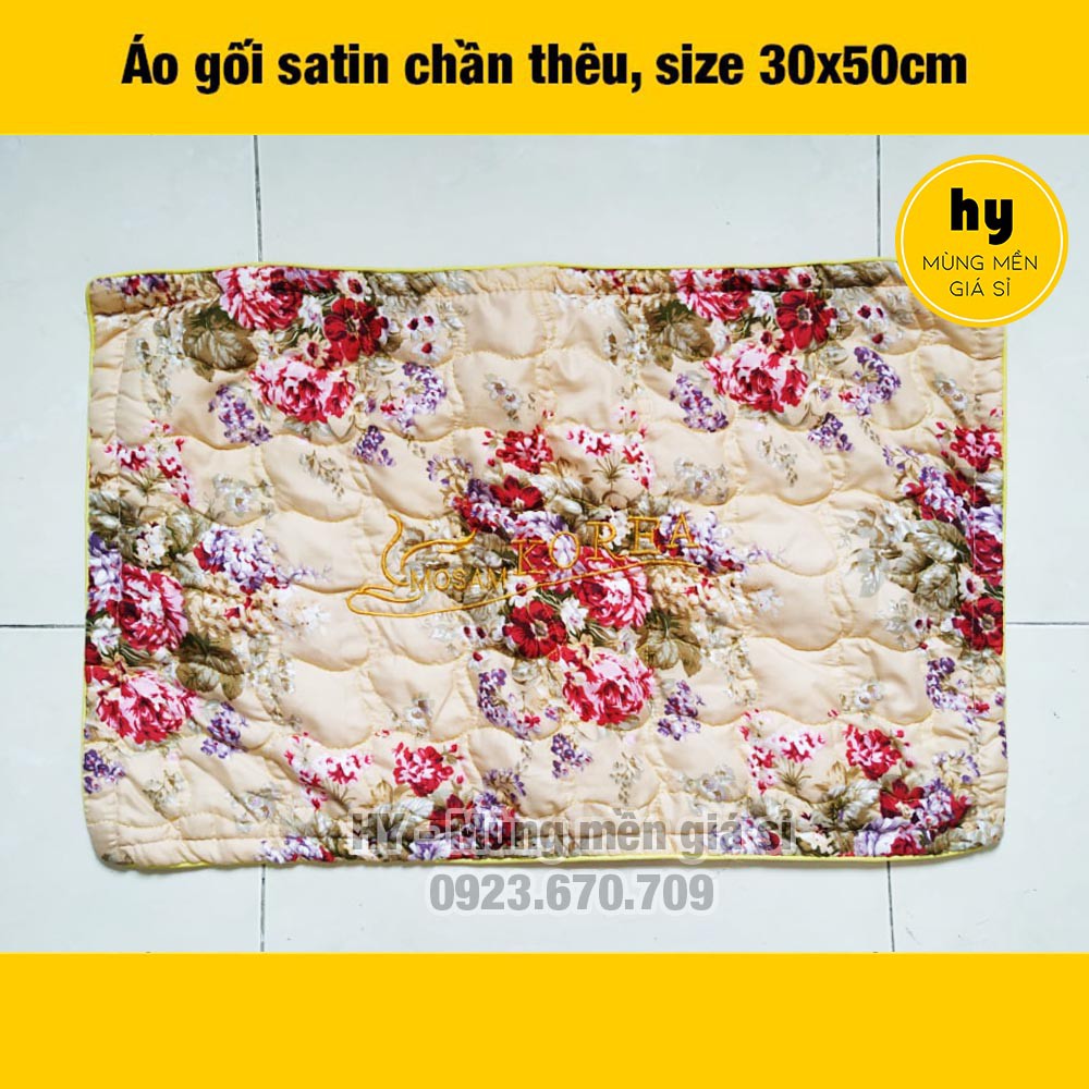 Áo gối 30x50cm chần thêu, có khóa kéo - ẢNH THẬT 100% | Mùng mền giá sỉ Hy