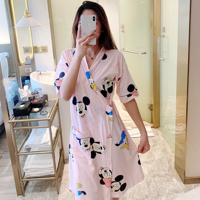 Bộ Đồ Ngủ Ngắn Tay Kiểu Kimono Thời Trang Mùa Hè Cho Nữ