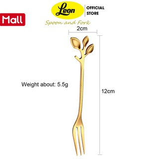 Nĩa Inox 304 Cỏ 3 lá may mắn 13cm LEON-SMN011