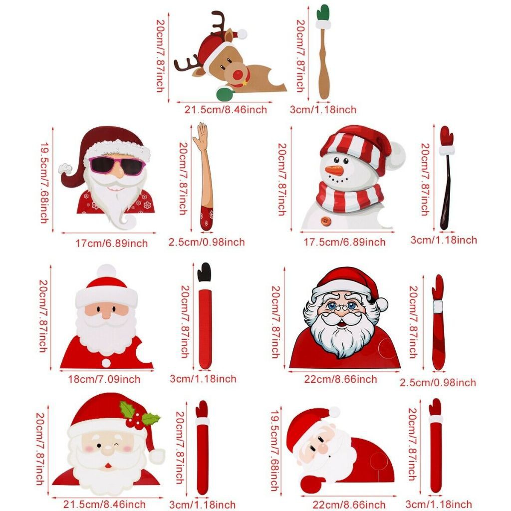 Decal Dán Cửa Kính Xe Oto Hình Ông Già Noel