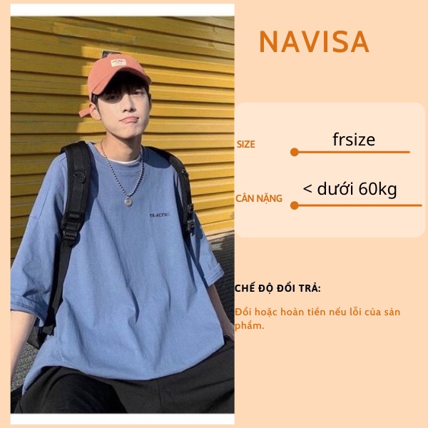 Áo thun nam nữ unisex form rộng tay ngắn in hình cổ tròn NAVISA AT272