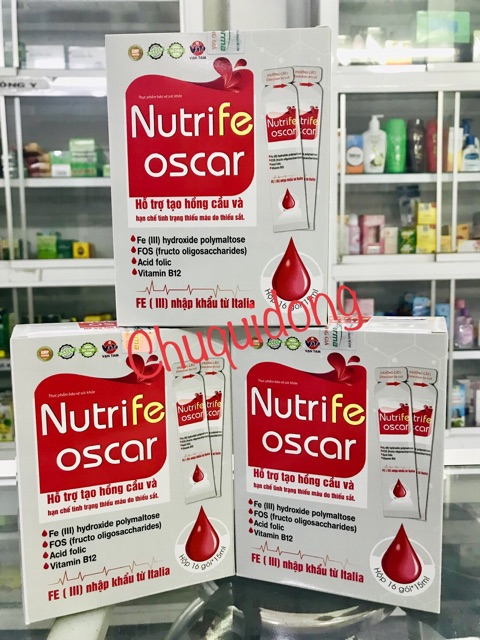 SẮT NƯỚC cho bà BẦU và những đối tượng thiếu sắt NUTRIFE OSCAR hộp 16 ống