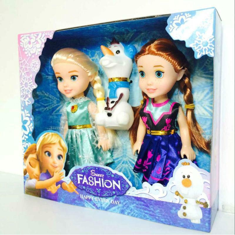 Set 3 mô hình nhân vật hoạt hình công chúa Elsa &amp; Anna &amp; Olaf dành cho trang trí