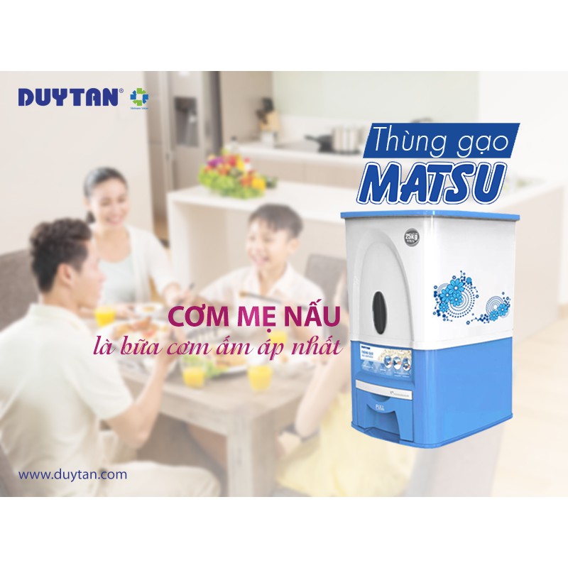 Thùng gạo Duy tân matsu 25kg- tặng ca tulip 1l