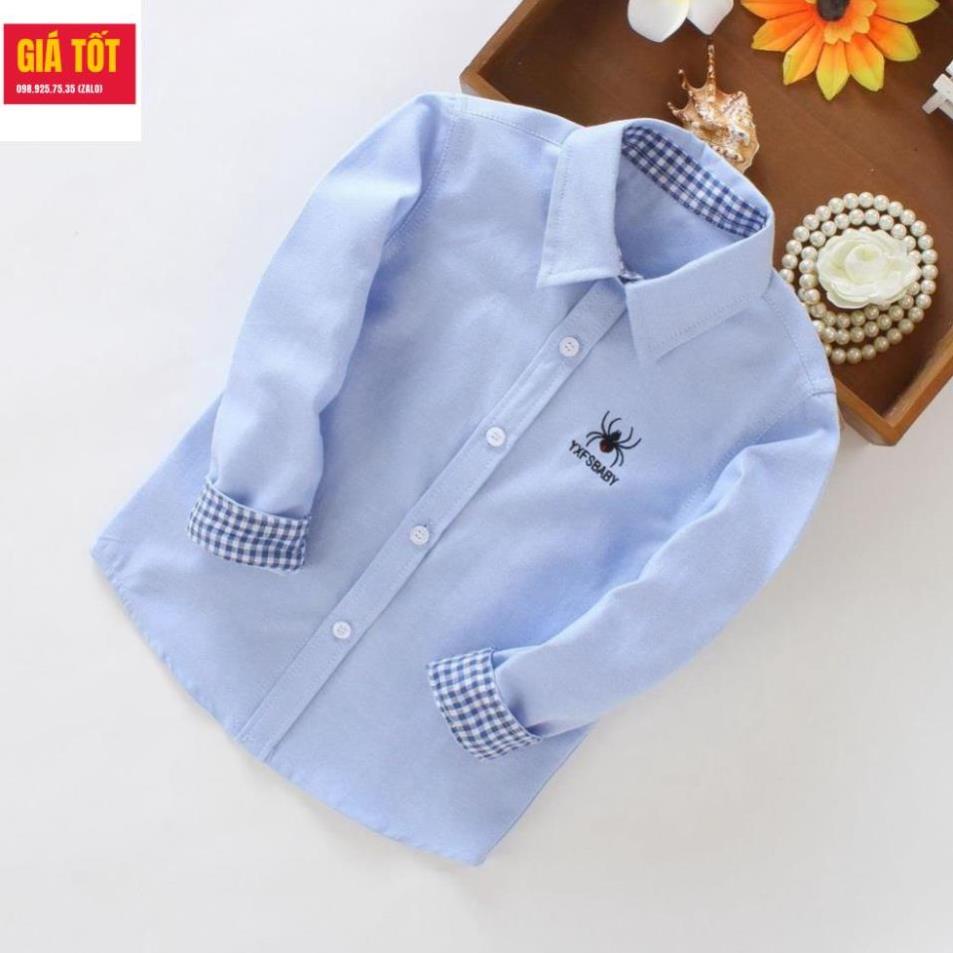 Áo sơ mi dài tay trắng trẻ em nam 6 7 8 9 10 tuổi☑️ Thời trang bé trai 9 tuổi size đại 25kg 30kg 35kg 40