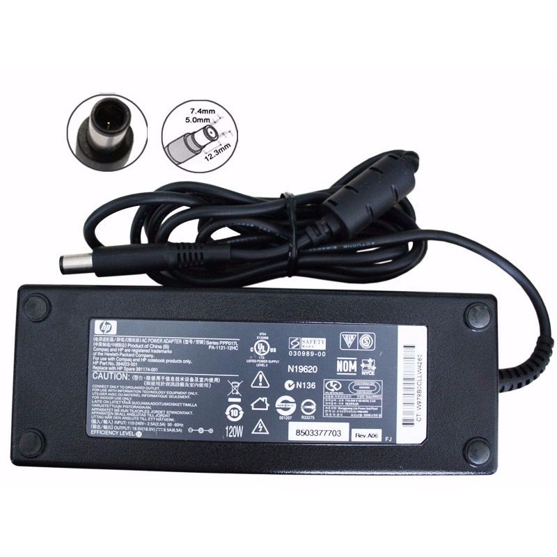 SẠC LAPTOP HP 18.5V 6.5A 120W - CHÂN KIM TO - HP 8450 8530w 8540p 8540w 8560w 8710 8730w ENVY 15-j001tx