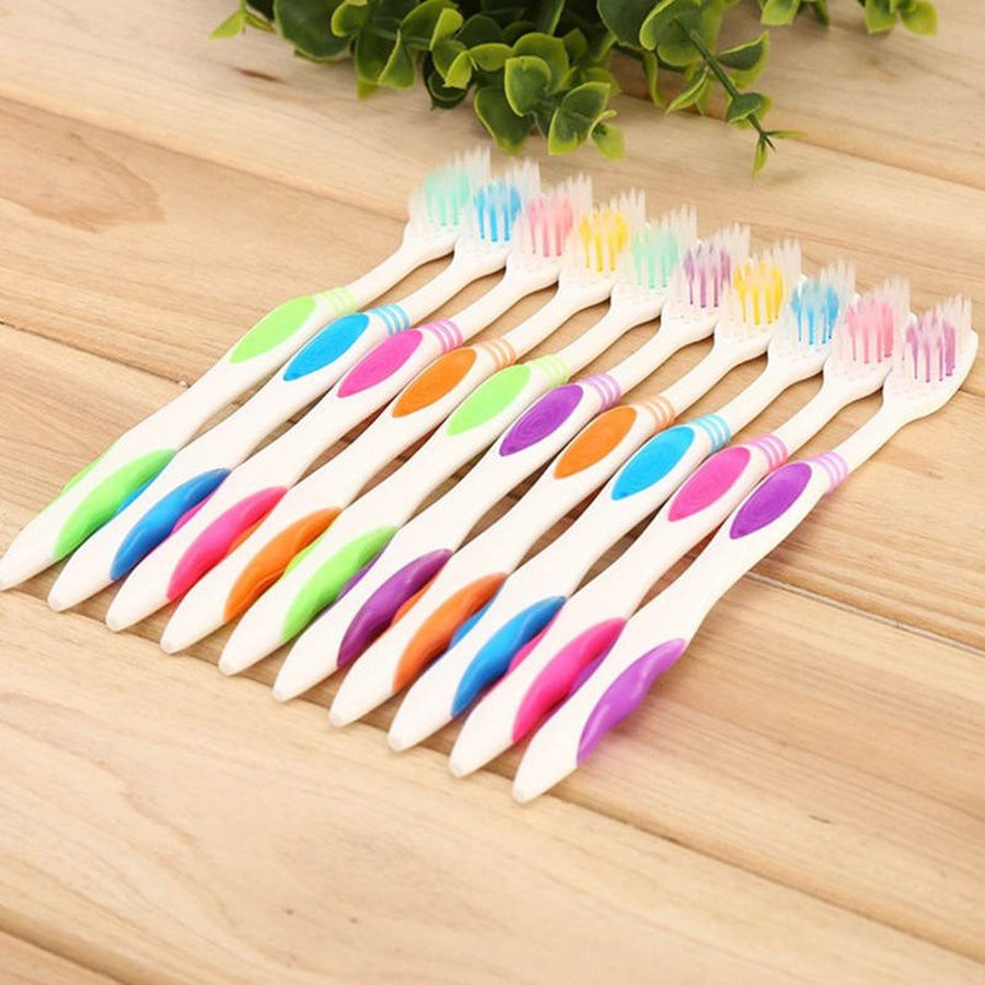 Bộ 10 bàn chải đánh răng than tre sợi lông mềm nano