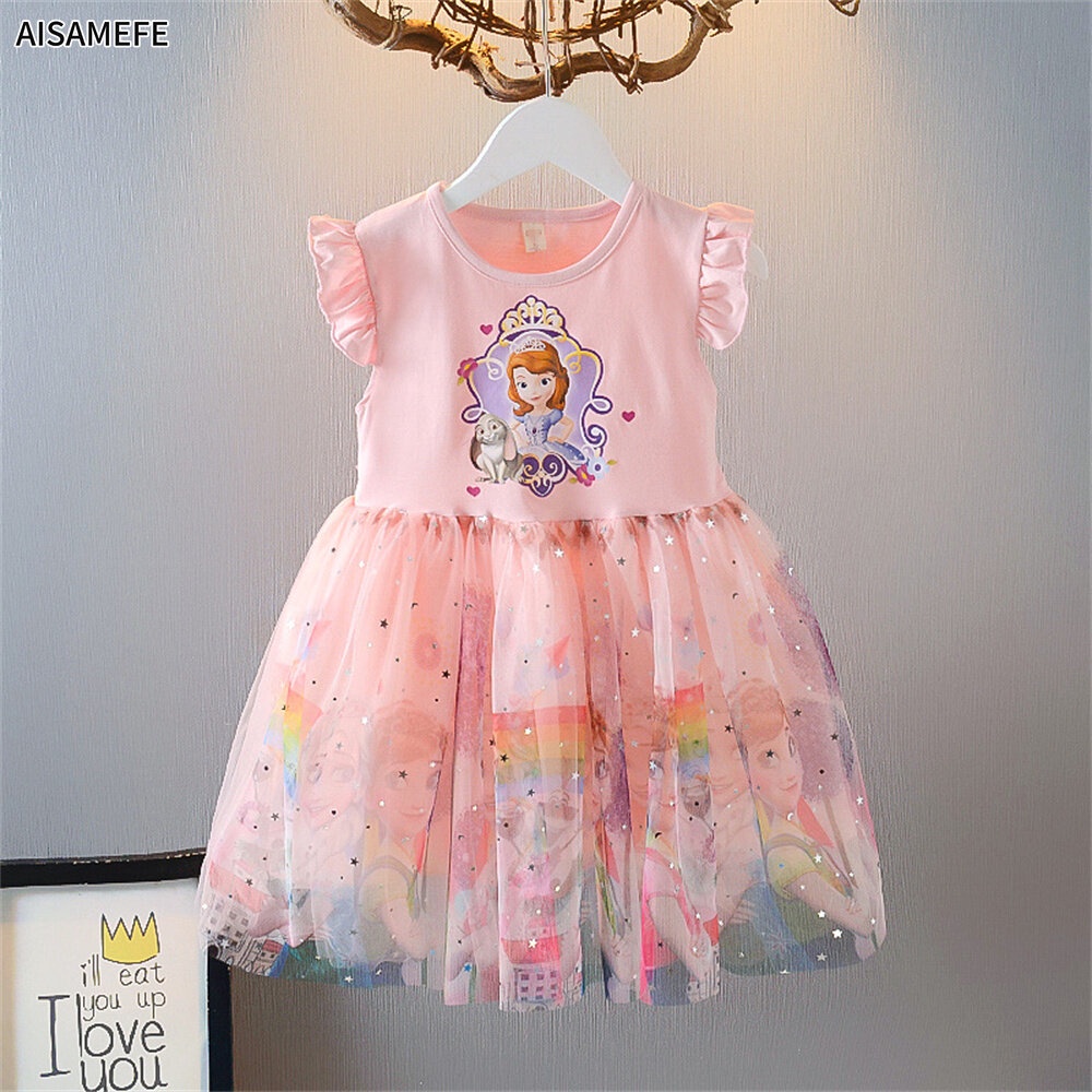 Đầm công chúa Sophia không tay dễ thương dành cho bé gái 1-8 tuổi