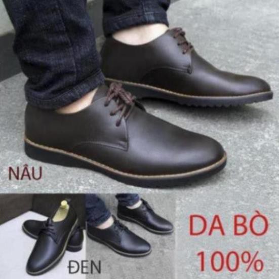 [Sale 3/3][Mã MASKFEB hoàn 15% đơn 99K tối đa 30K xu] Giày Lười Nam Có Dây Buộc Da Bò Mã BH02 -pi9