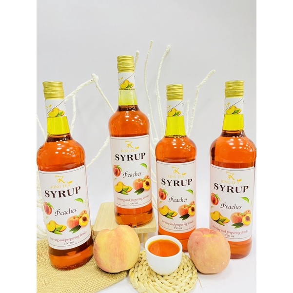 SIRO ĐÀO Pha Chế ( Syrup Peaches) KINGTEA.XT chai 800ml