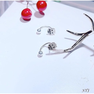 Bông tai bạc chốt xoáy