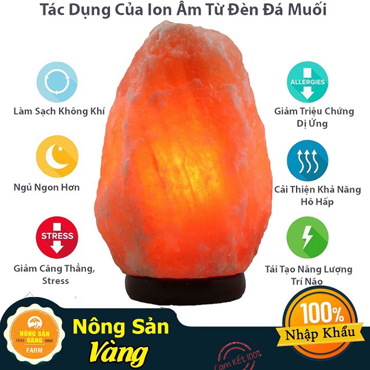 [ Quà Tặng ] Đèn Đá Muối Nhập Khẩu Từ Pakistan Cao Cấp (5-6Kg) - trang tri nhà cửa, văn phòng, lọc không khí