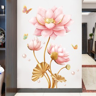 decal dán tường hoa sen