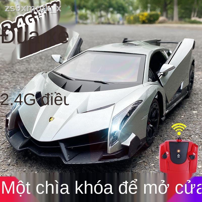 ✆✓> Điều khiển từ xa Lamborghini ô tô đồ chơi trẻ em quá khổ sạc không dây Xe đua tốc độ cao bốn bánh lái xe trượt