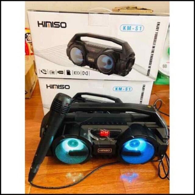 Loa Bluetooth hát Karaoke xách tay KMS1- kèm 1 micro