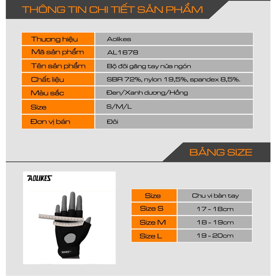 Bao Tay Thể Thao Tập Gym , Thể Hình - Aolike Chính Hãng - Hỗ Trợ Cầm Nắm Chắc , Không Bị Tuột ( Đen Viền Hồng )