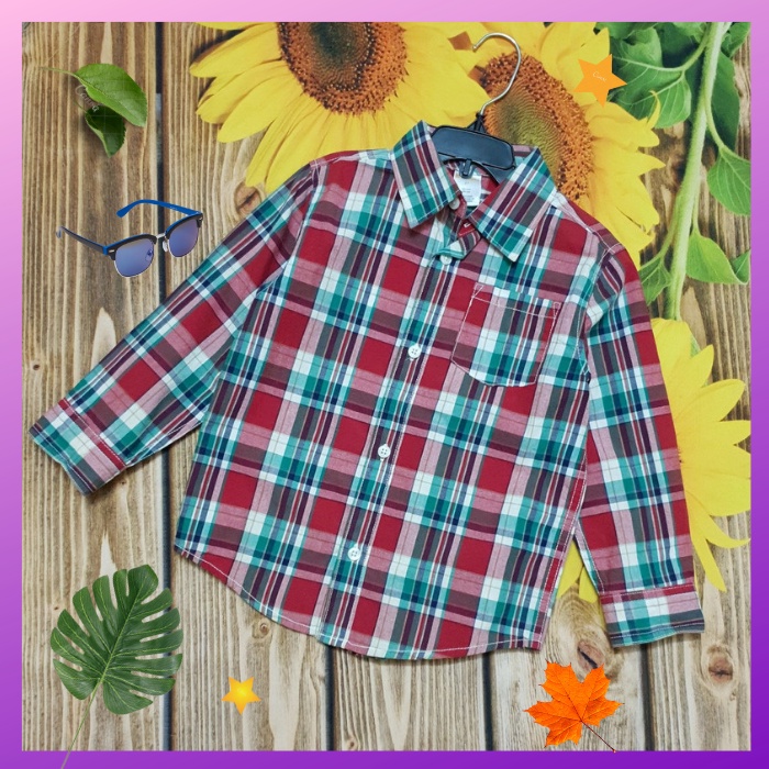 [Chính Hãng Gymboree-Place] Áo Sơ Mi Bé Trai Size Đại 15kg-55kg Cotton Mềm Mịn Mát Thấm Hút Mồ Hôi