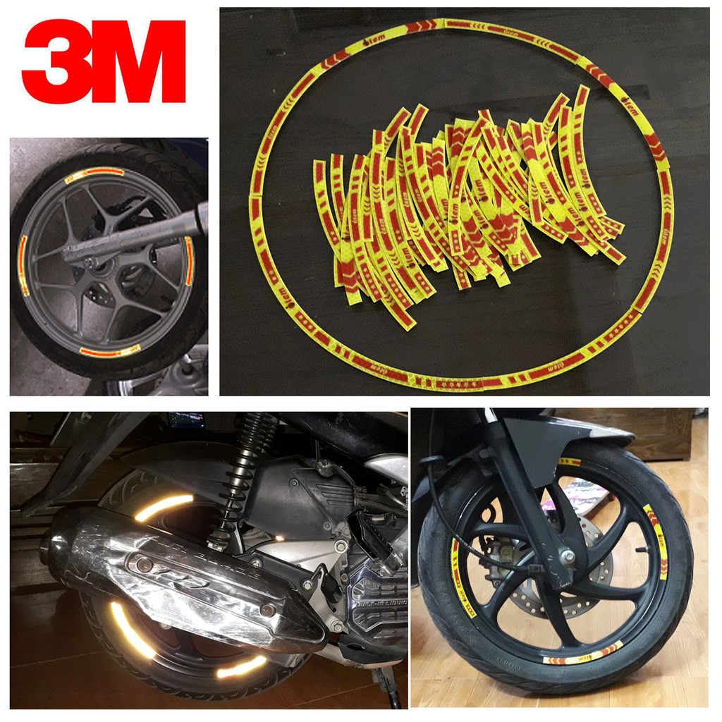 Tem vành xe phản quang 3M (Bộ 16 chiếc)