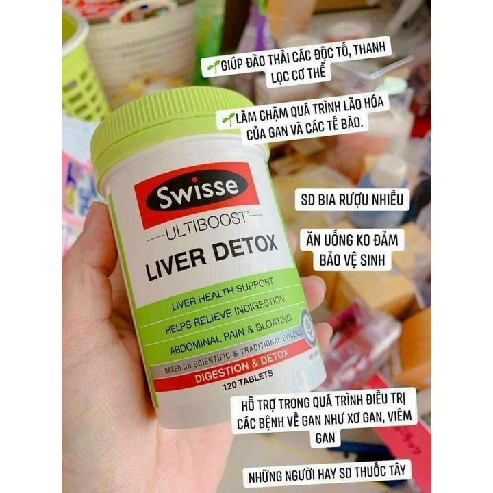 Viên Uống Bổ Gan Và Thải Độc Gan SWISS LIVER DETOX Úc 60,120 , 200 viên