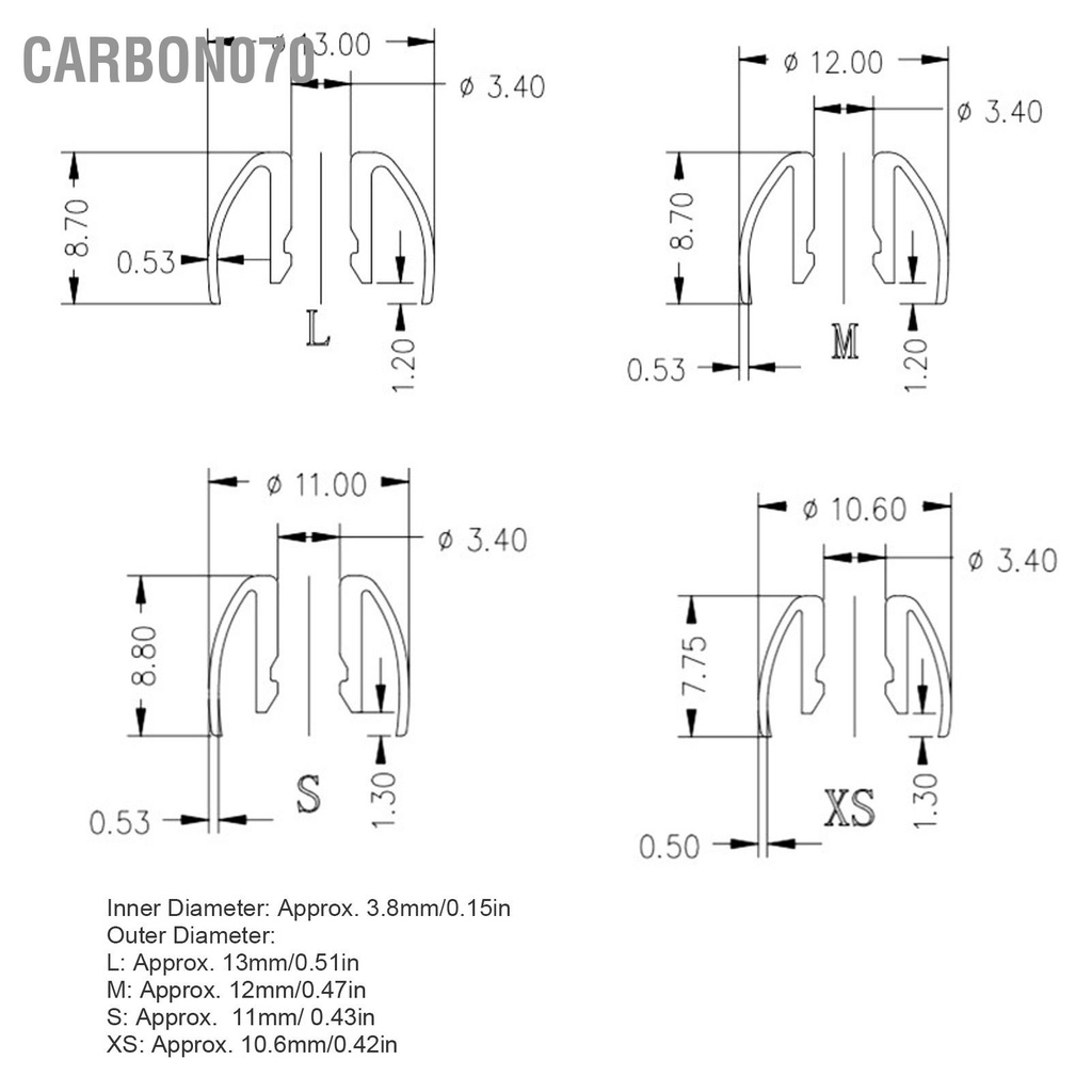 Carbon070 8 miếng đệm tai bằng silicon thay thế Giảm tiếng ồn Tai nghe thoải mái cho Sony WF ‑ 1000XM3 1000XM4