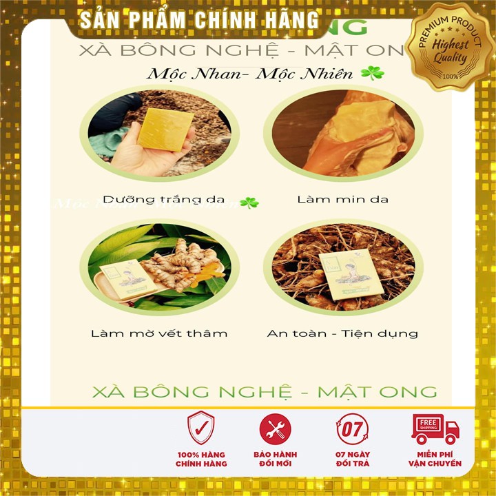 [Sale Khủng]  Xà Bông Nghệ Mật Ong - Mướp Đắng - handmade Mộc Nhan Natural - ngừa thâm, trắng sáng, mát da | BigBuy360 - bigbuy360.vn