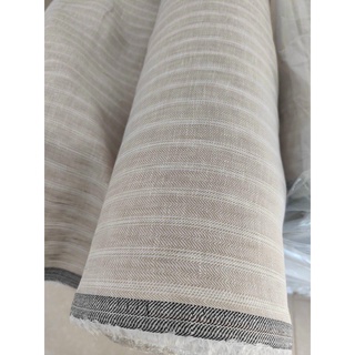 Vải Linen tưng sớ chéo màu be