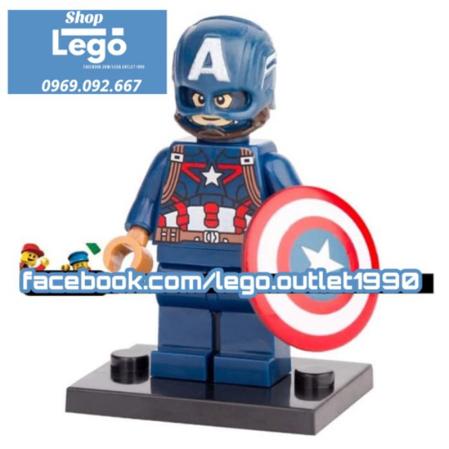 Xếp hình Captain America Assembly Avengers Infinity War Endgame Siêu anh hùng Marvel Lego Minifigures Wm510