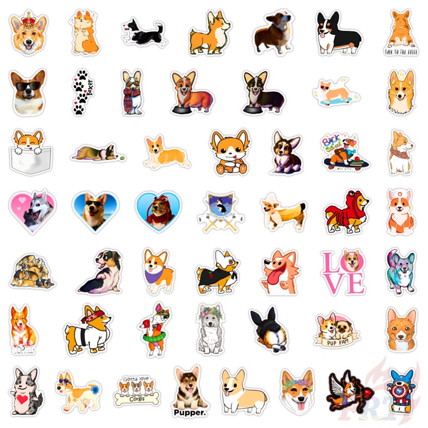 100Pcs/Set ❉ Corgi Series A Stickers ❉ Pets Dogs DIY Fashion Luggage Laptop Skateboard Doodle Decals Stickers