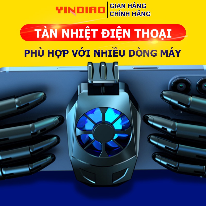 Quạt Tản Nhiệt Điện Thoại Dùng Pin Sạc YINDIAO- FL02 Có 3 Mức Độ Gió