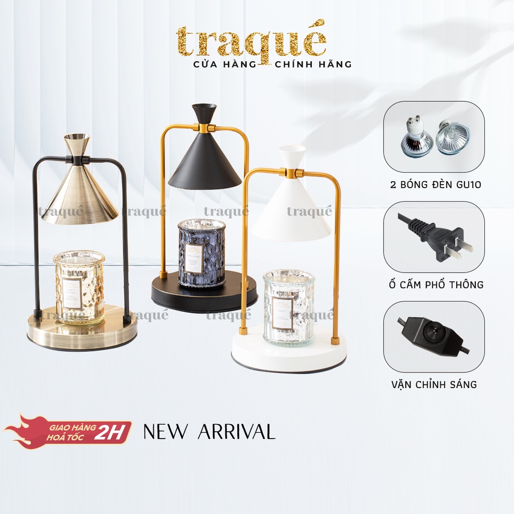 Đèn đốt nến mẫu chống vuông sang trọng - giúp nến toả hương tốt và an toàn hơn khi để qua đem