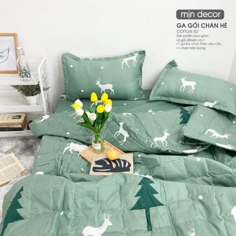 Ga Giường và 2 vỏ gối cotton poly cao cấp hàng loại 1 (được chọn mẫu) | BigBuy360 - bigbuy360.vn