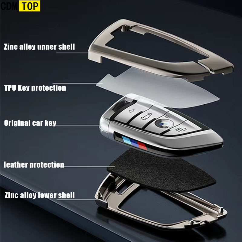 Vỏ Bọc Chìa Khóa Bằng Hợp Kim Kẽm Cho BMW X1 X3 X4 X5 F15 X6 F16 G30 7 Series G11 F48 F39 520 525 G20 118i 218i 320i