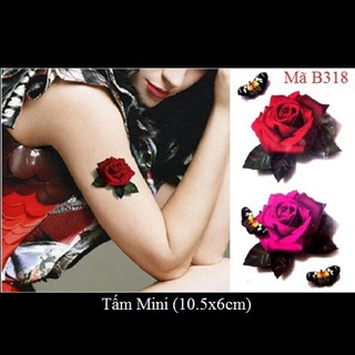 Xăm dán tattoo hoa hồng B318