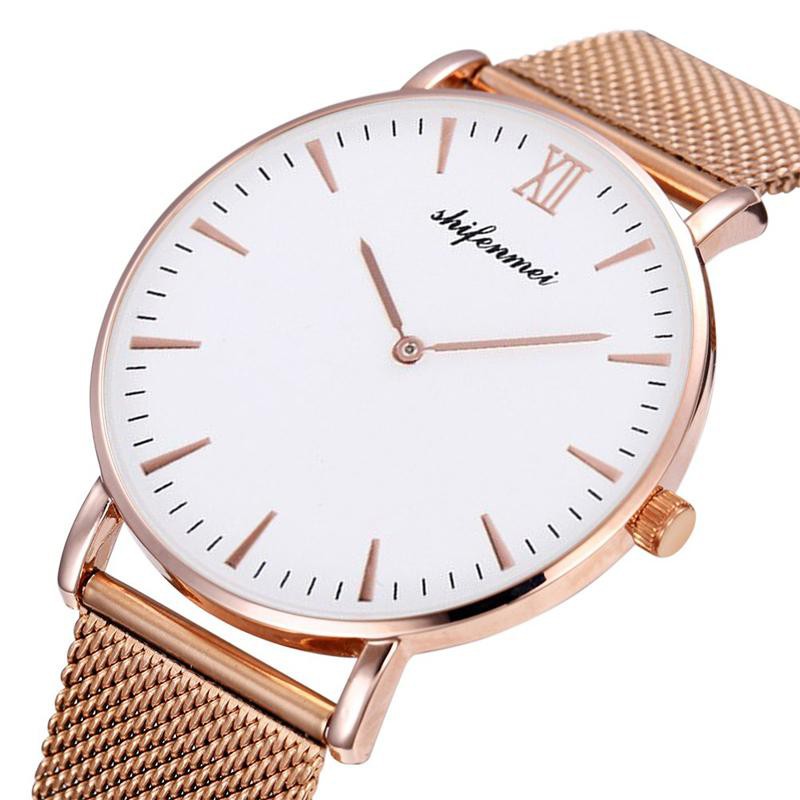 Đồng hồ unisex Shifenmei S1075E kích thước mặt 40mm, sử dụng bộ máy Quartz, chống nước 3ATM, dây đeo thép không gỉ