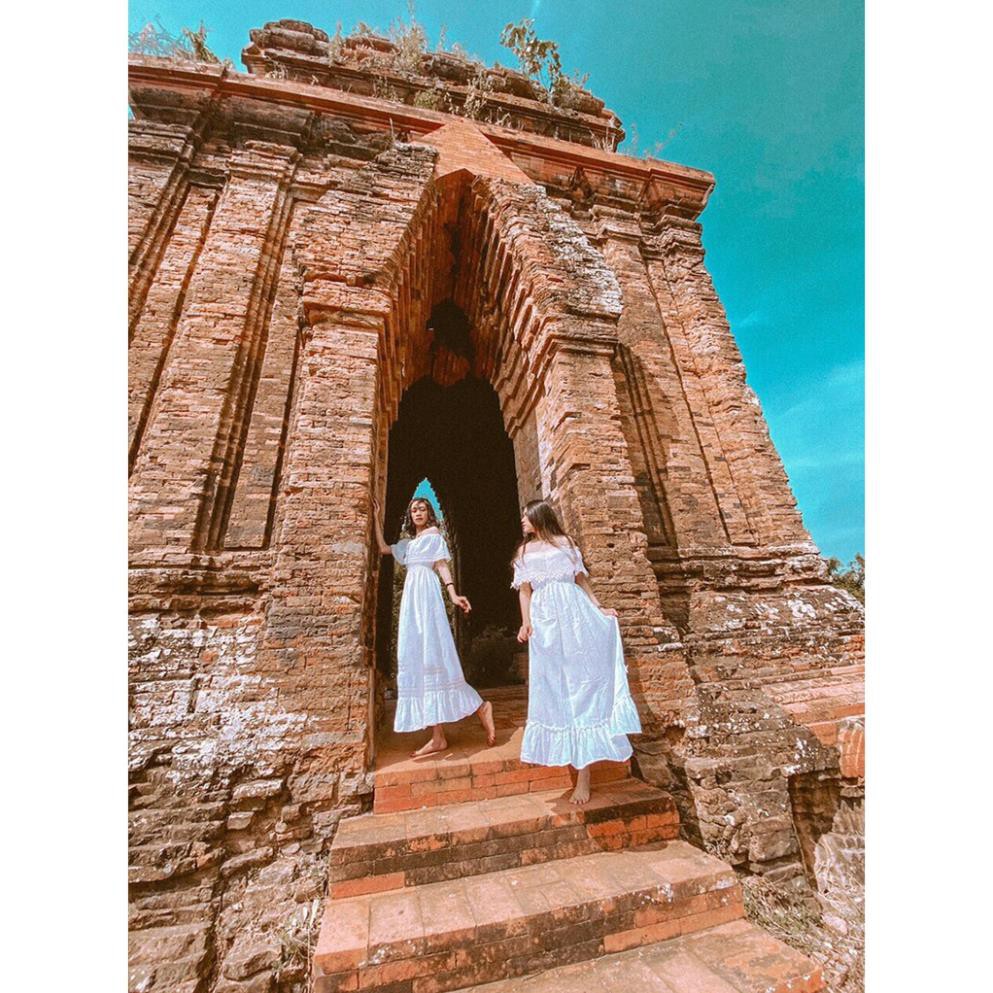 Đầm maxi trắng xòe [HÀNG CHẤT LƯỢNG] | BigBuy360 - bigbuy360.vn