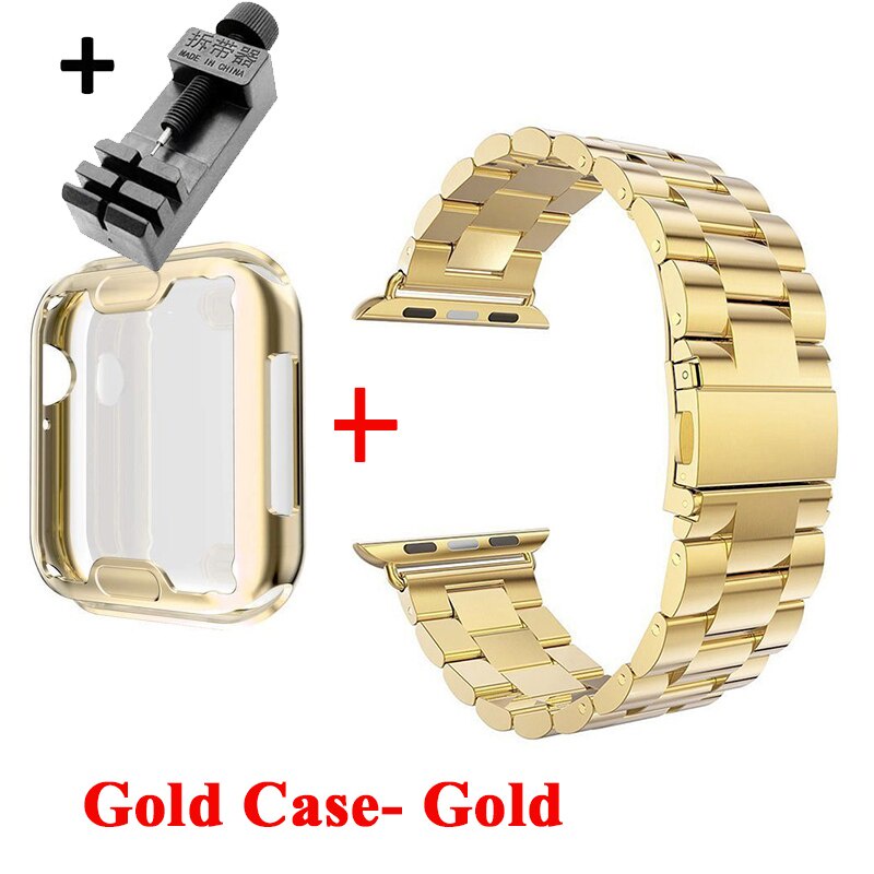 Ốp bảo vệ mặt và dây đồng hồ thông minh thích hợp cho apple watch 38mm 42mm bằng thép không gỉ 44mm 40mm se series 6 5 4