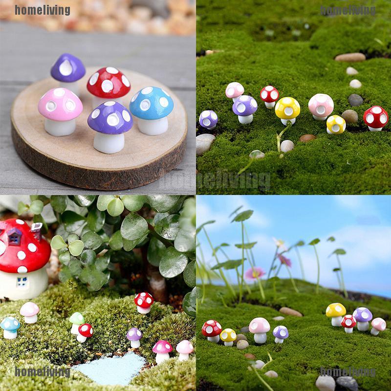 Bộ 10 Cây Nấm Mini Trang Trí Sân Vườn