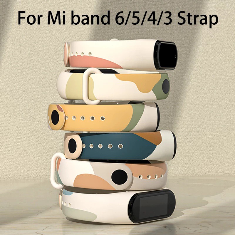 Dây đeo đồng hồ bằng silicon màu morandi cho Xiaomi Mi Band 6 5 4 3 3 + 5
