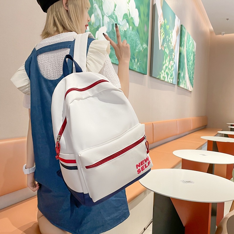 Ba Lô Nylon Màu Sắc Tương Phản Phong Cách Anh Quốc Mới 2022 Cho Học Sinh Trung Học