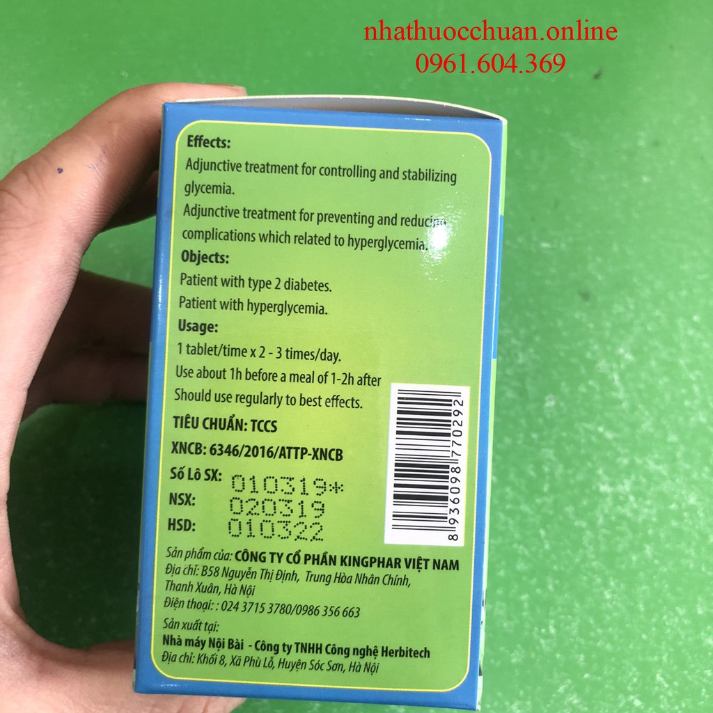 TĐ Kingphar Sản phảm dùng cho người tiểu đường,Kiểm Soát, Ổn Định Đường Huyết - Ngăn Biến Chứng Tiểu Đường( lọ 40v) mua1