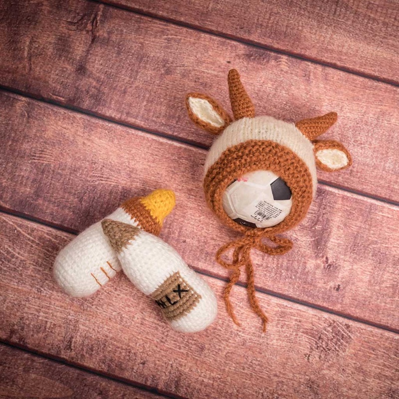 Some Bộ Áo Liền Quần Đan Len Hình Bình Sữa Động Vật Dễ Thương Có Mũ Trùm Đầu Đồ Chơi Nhồi Bông Cho Trẻ Sơ Sinh Ph