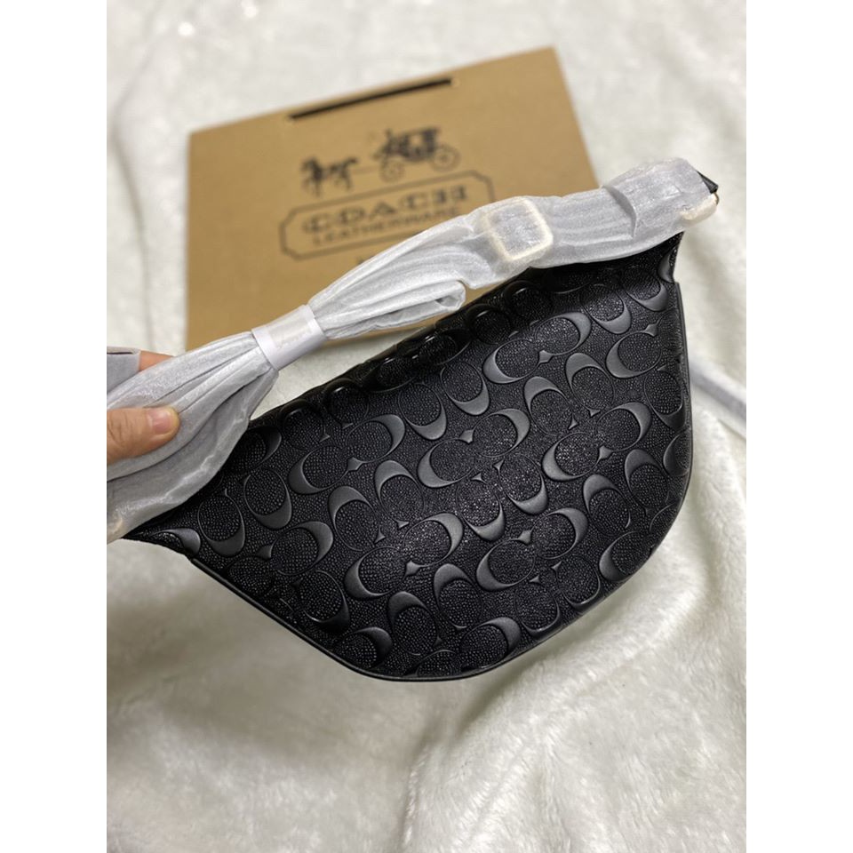 TÚI BAO TỬ COACH Signature Leather Belt Bag Fanny Pack F48741 IMBLK BLACK