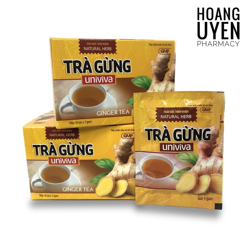 Trà gừng hoà tan Univiva - Hộp 10 gói