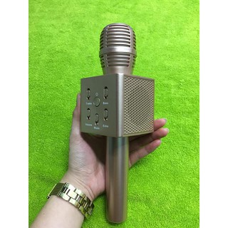 Mic Karaoke Kèm Loa Bluetooth Q7 Đồng