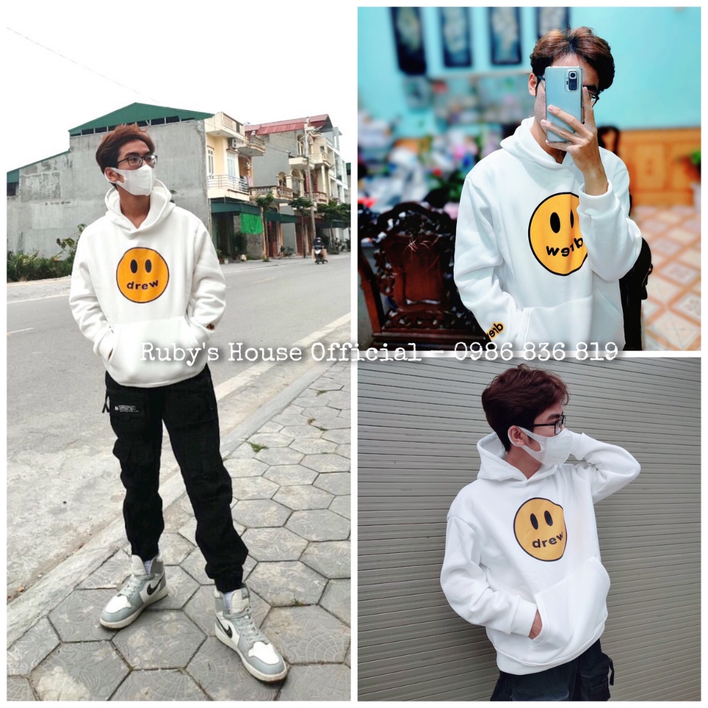 Hoodie drew, Áo hoddie form rộng unisex nam nữ nỉ bông dài tay chất liệu cotton trend thu 2021 | BigBuy360 - bigbuy360.vn
