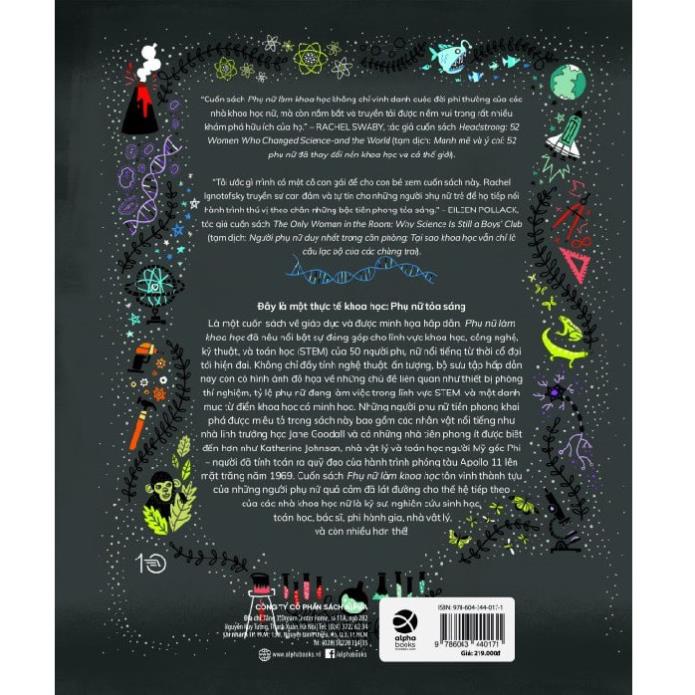 Sách - Phụ Nữ Làm Khoa Học 50 Nhà Tiên Phong Can Trường Làm Thay Đổi Thế Giới - AlphaBooks