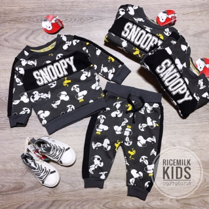 Bộ họa tiết snoopy Peanuts xuất dư xịn cho bé