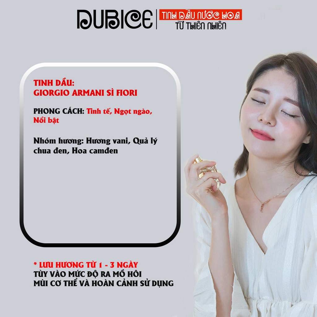 Tinh dầu nước hoa nữ Si Fiori thơm lâu từ 1 - 2 ngày dùng làm mỹ phẩm, xông phòng, khử mùi hàng cao cấp - chiết mini | BigBuy360 - bigbuy360.vn